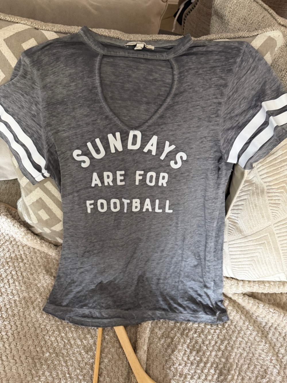 Express Gray 'Sundays Are For Football' Short Sleeve Tee